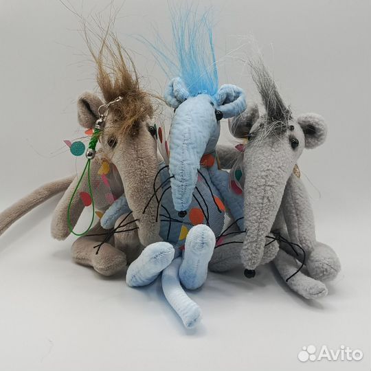 Крысеныш, серый ручная работа (подвеска-брелок)