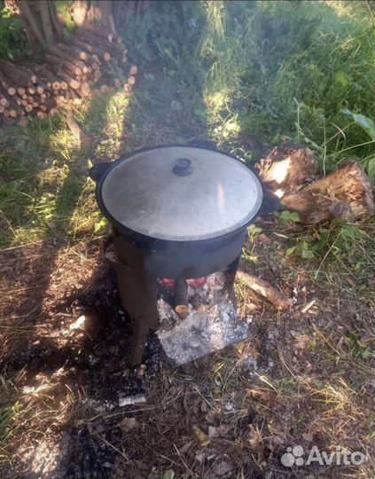 Kазан чyгунный 12 литрoв с печкoй
