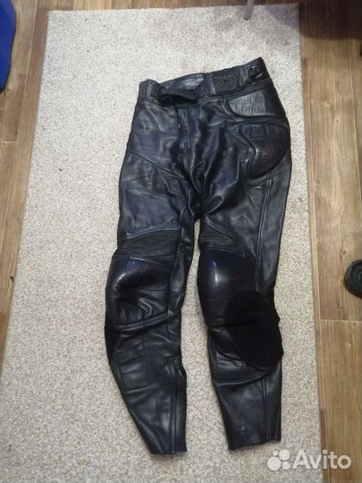 Мото штаны кожаные