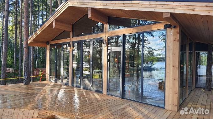 Панорамные раздвижные двери Алютех / Alutech