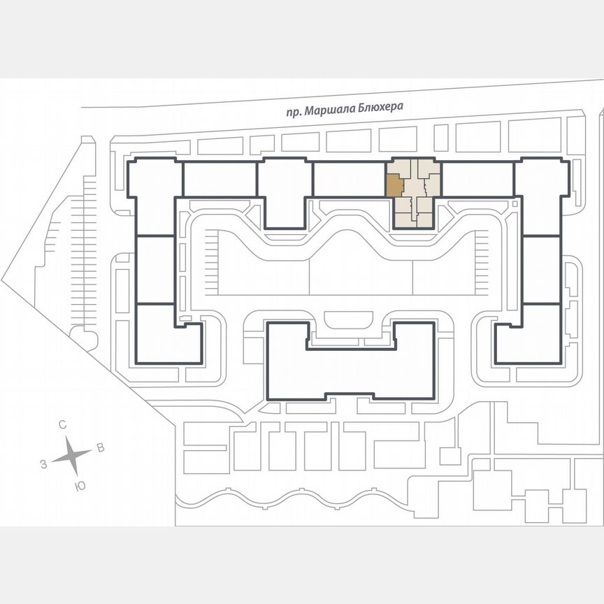 2-к. квартира, 53,8 м², 4/17 эт.