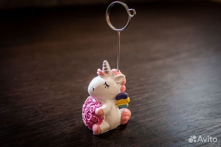 Держатель для фотографии Единорог с цветами