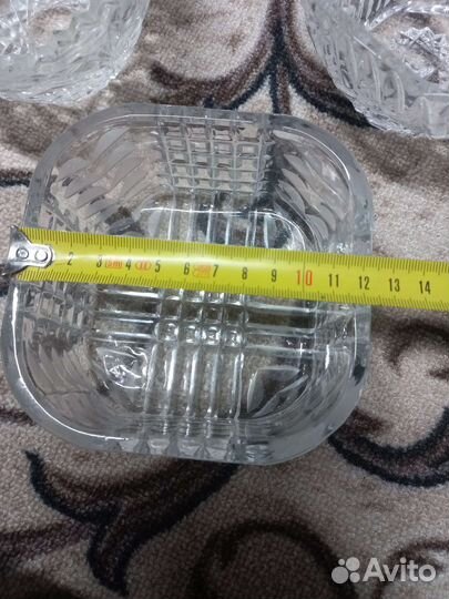 Салатник хрустальный с ободком маленький, с ладонь