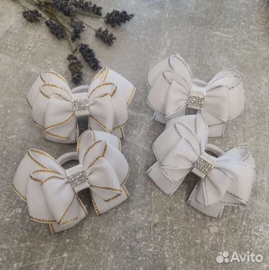 Школьные бантики ручной работы на резиночках