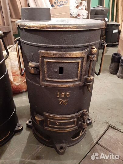Буржуйка чугунная печь под казан дровяная