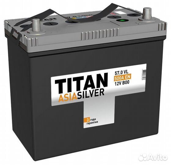 Аккумулятор Titan Asia Silver 57Ah 450A B24L B24R