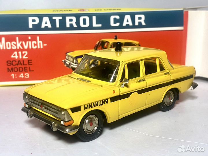 Модель автомобиля москвич 412 А8 патрульный СССР