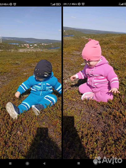 Вязаные костюмы для двойни