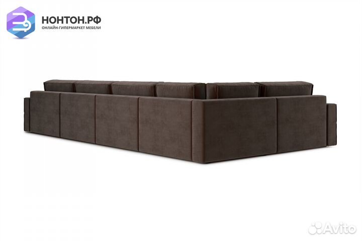 Диван п-образный тик-так Сохо коричневый