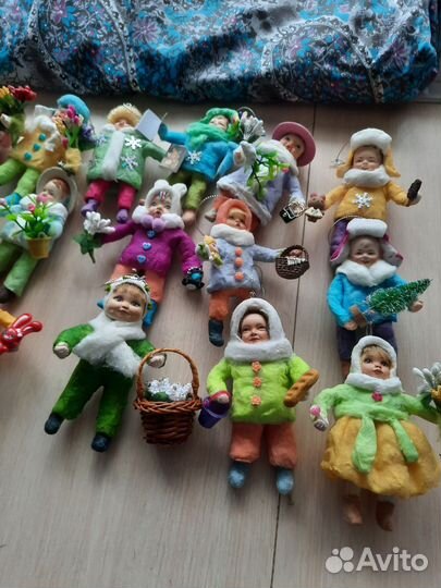 Ватные елочные игрушки