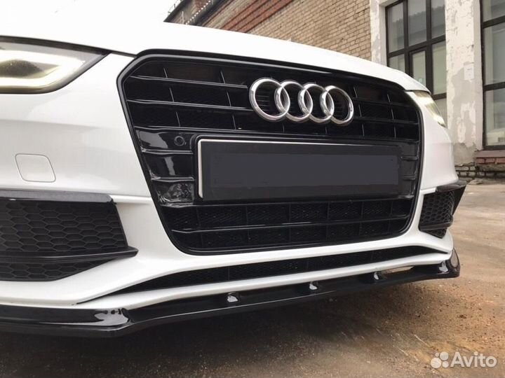 Сплиттер переднего бампера audi A4 B8 (2008-2015)