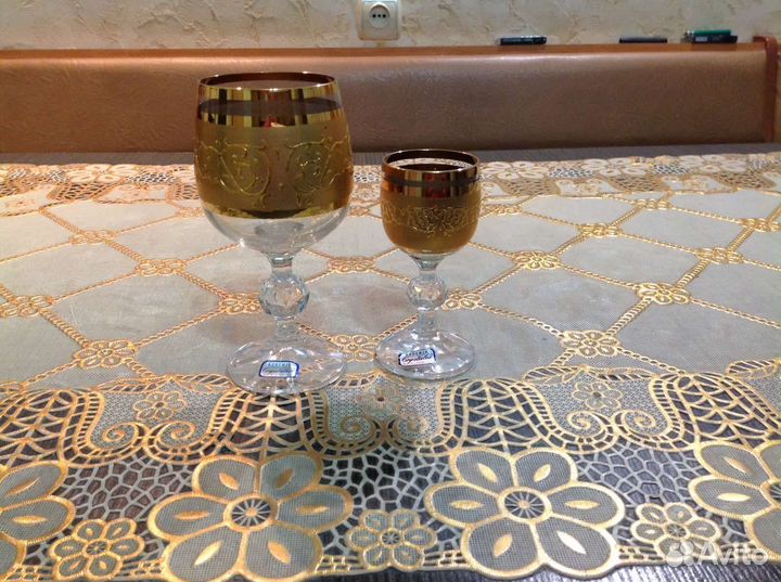 Набор бокалов и рюмок из Богемской стекла