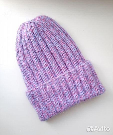 Шапка вязаная женская из пуха норки