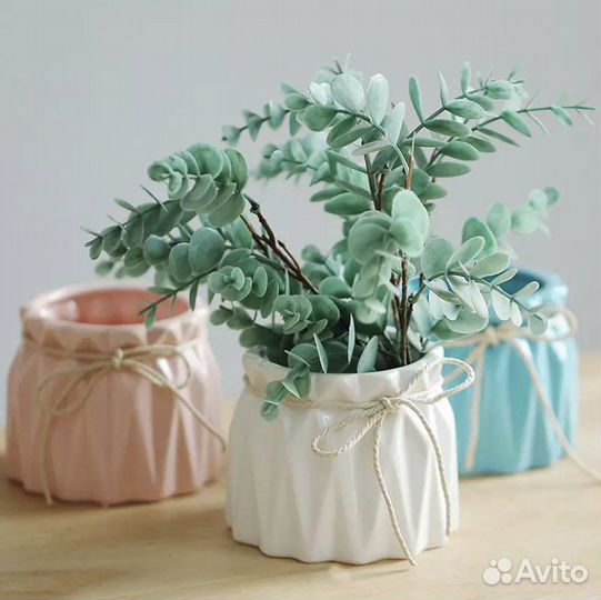 Декоративная ваза/горшок для цветка из гипса