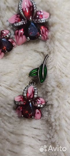 Набор серебро серьги+ подвеска