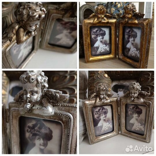 Зеркало птички кролик винтаж сахарница свеча воск