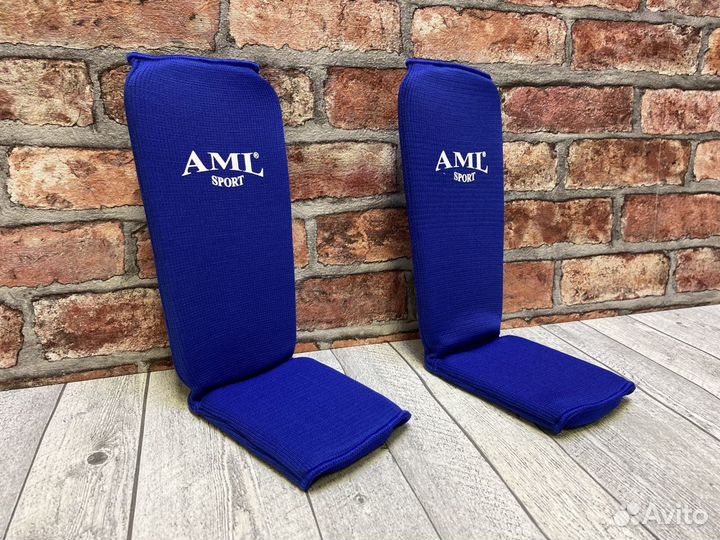 Защита голень-стопа (чулок) AML для ног - синие