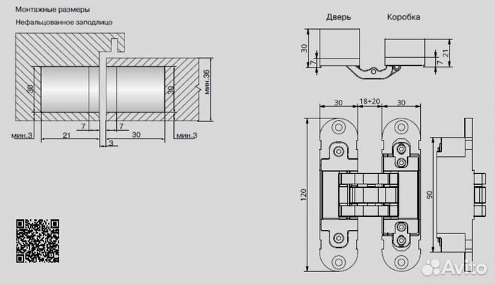 Скрытые дверные петли оtlav