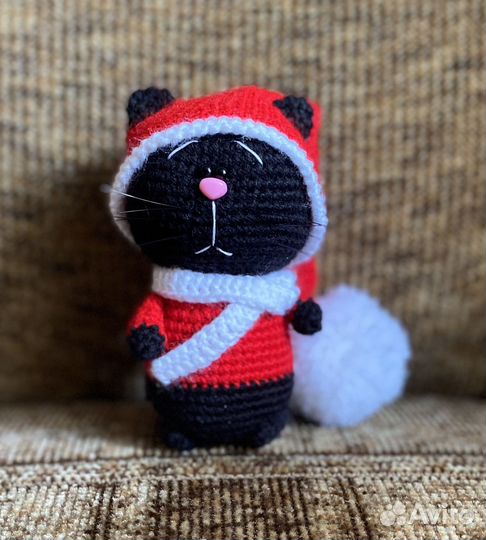 Мягкие вязаные игрушки (котик)