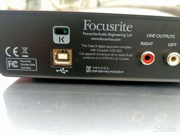 Звуковая внешняя Focusrite Scarlett solo