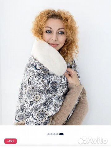 Зимний меховой Платок/шаль с отделкой из норки