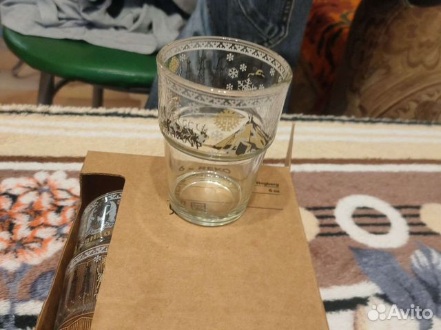 Стаканы с рисунком,стекло,набор 6 шт
