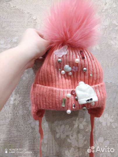 Шапка детская для девочки зимняя