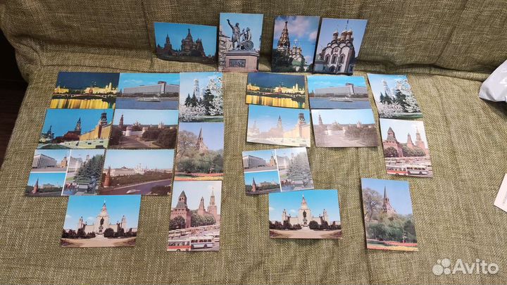 Открытки с видами Москвы чистые СССР, комплектом