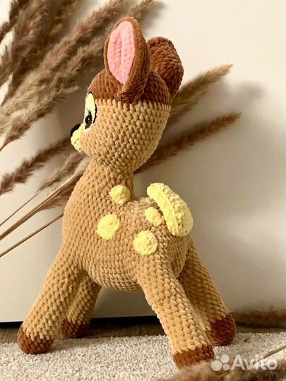 Олененок Бэмби (вязаные игрушки амигуруми крючком)