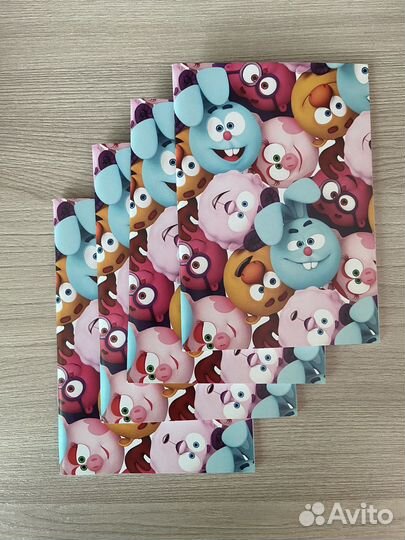 Блокнот А6 на скрепке, 32 листа, смешарики