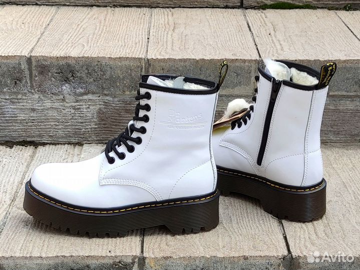 Ботинки зимние dr martens с натуральным мехом