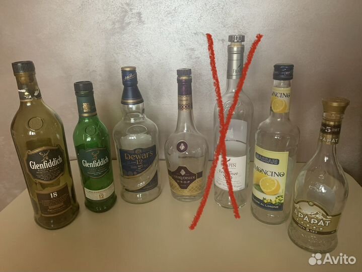 Бутылки, коробки, тубы от элитного алкоголя