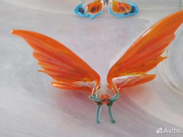 Бабочка цветное стекло, новая, сувенир
