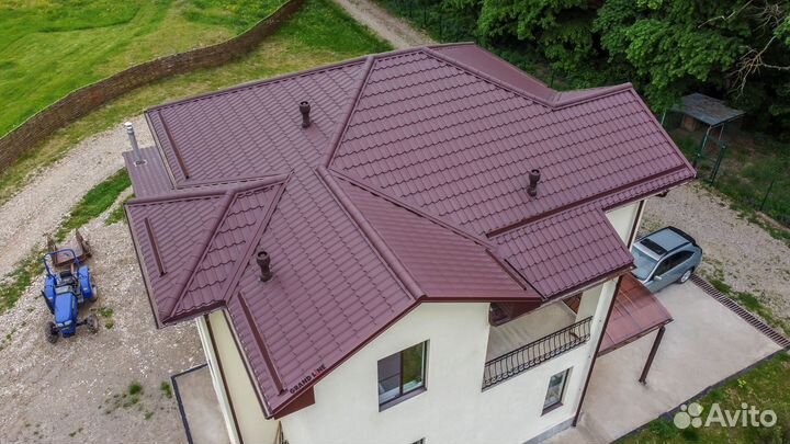 Металлочерепица GL классик Rooftop Бархат RAL 8017