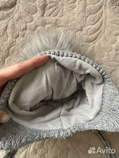 Шапка для мальчика зима серо-зеленая