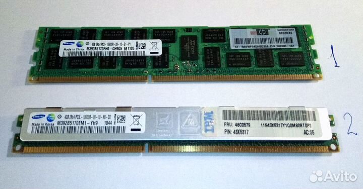 Серверная память DDR4R и DDR3R ECC 4, 8, 16 GB
