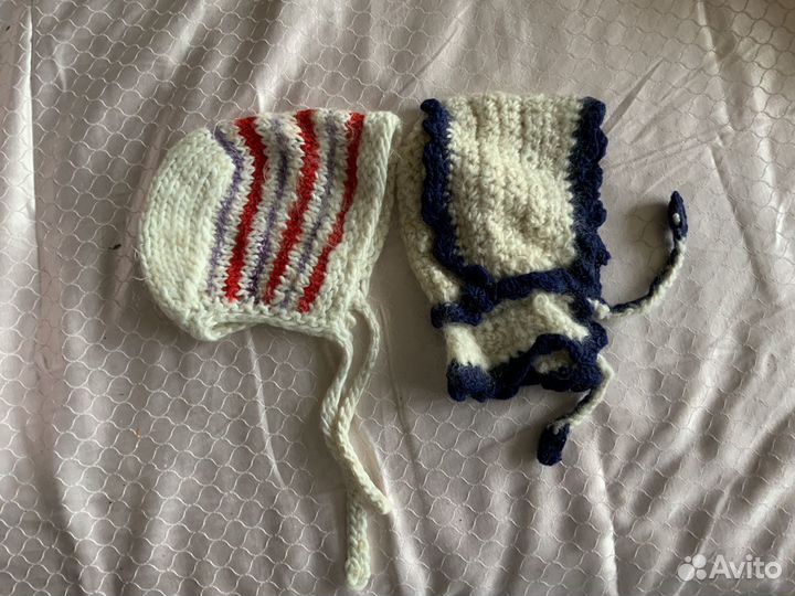 Винтажная пуховая,шерстяная шапочка для малыша