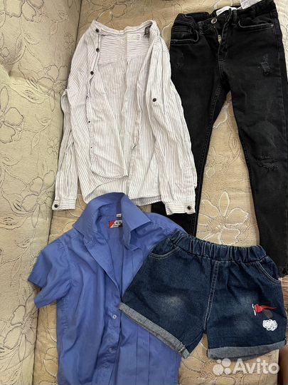Вещи на мальчика рубашка,джинсы zara 128р