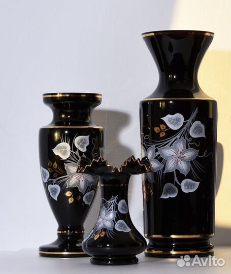 Винтаж Ваза bohemia Crystalex Чешская Кобальт