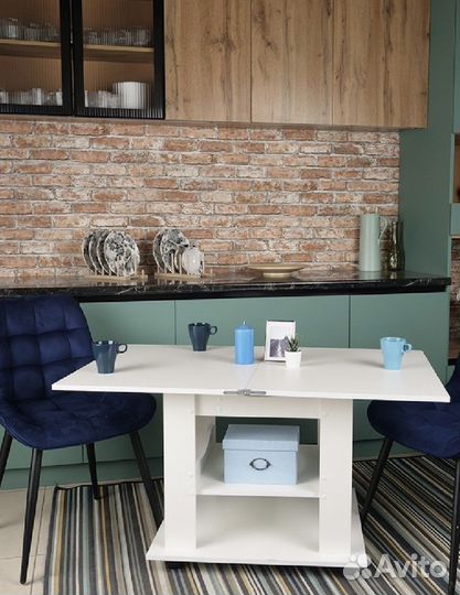 Журнальный обеденный стол трансформер на колесах