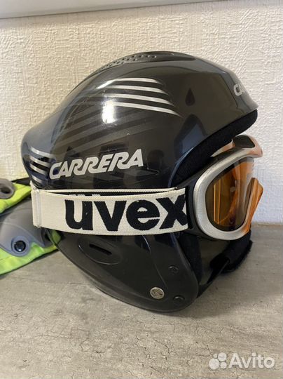 Горнолыжный шлем Carrera с очками и наколенниками