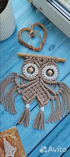 Панно макраме Совушка
