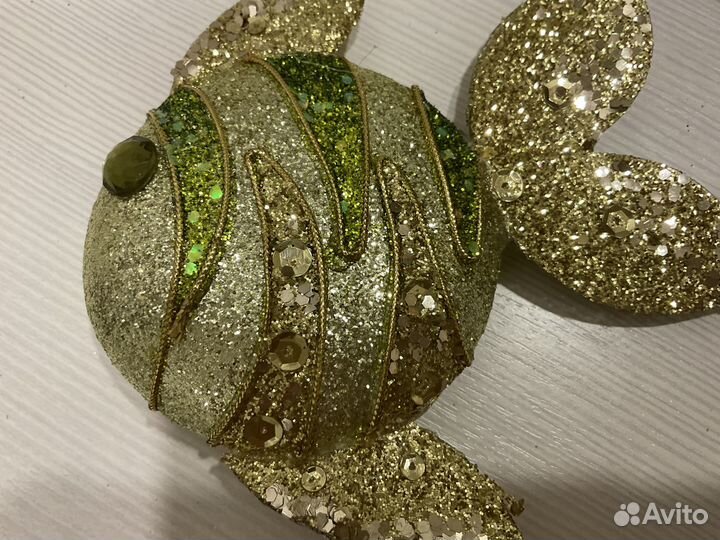 Елочная игрушка Рыбка ручной работы