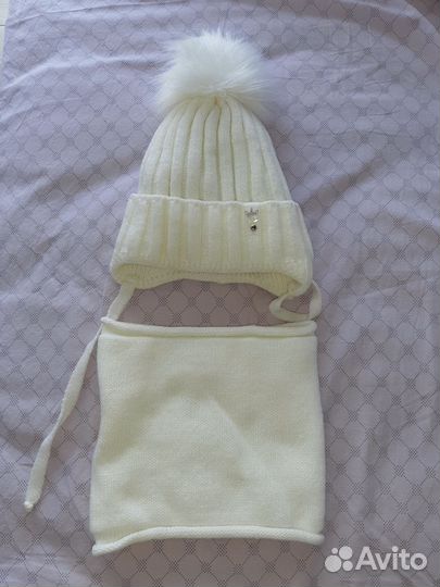 Комплект шапка и снуд для девочки