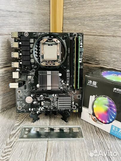 Комплект x58 1366 Xeon x5650 16gb Кулер