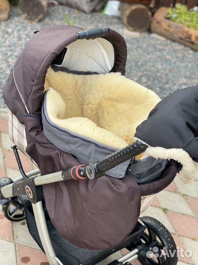 Меховой конверт в коляску овчина crist