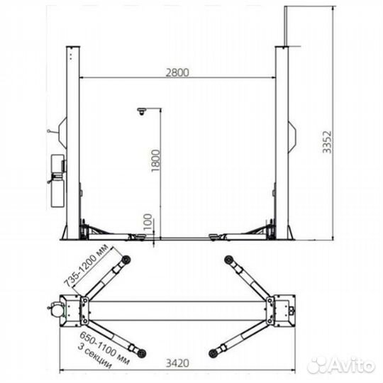 Подъемник гидравлический автомобильный 4 тонны