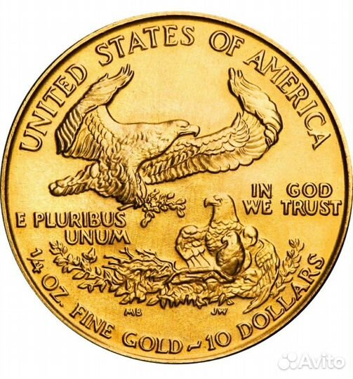 США. Золотой орёл 10 долларов 1986г