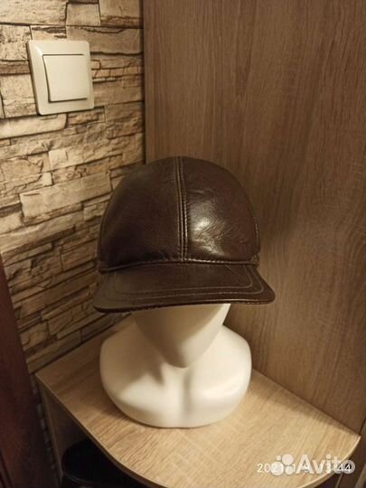 Кепка турецкая, кожаная, утеплённая