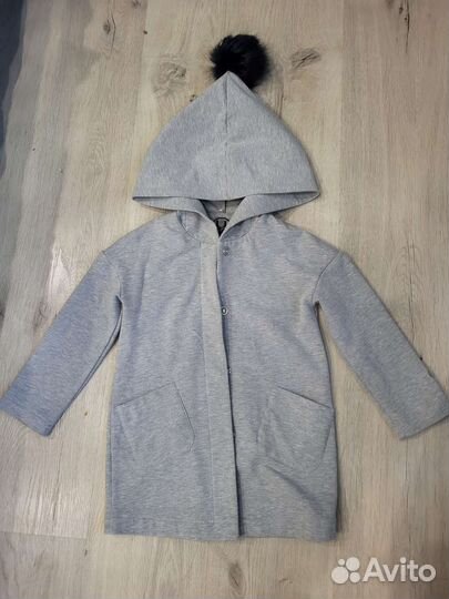 Трикотажный кардиган для девочки 116 утепленный